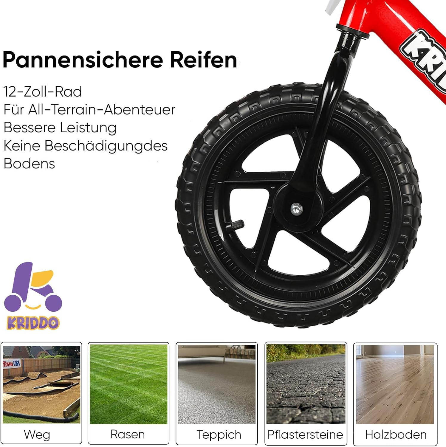 Thumbnail 5 de KRIDDO Kinder Laufrad ab 2 Jahren – Personalisiertes Laufrad mit verstellbarem Sitz und Schild