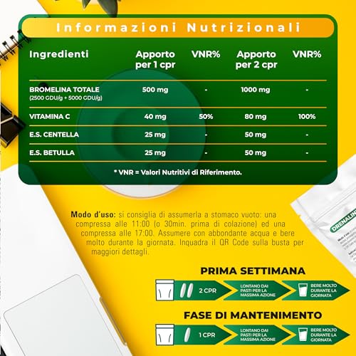 Thumbnail 3 de Symbeauty Bromelina Forte Drenaline 120 Cpr (4 mesi) – Complex Vegano, Made in Italy