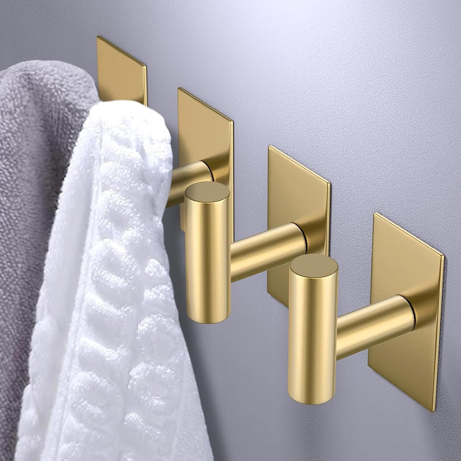 Thumbnail 2 de VAEHOLD 065 Wall Towel Hooks, Gold Stainless Steel, Adhesive, 4-Pack