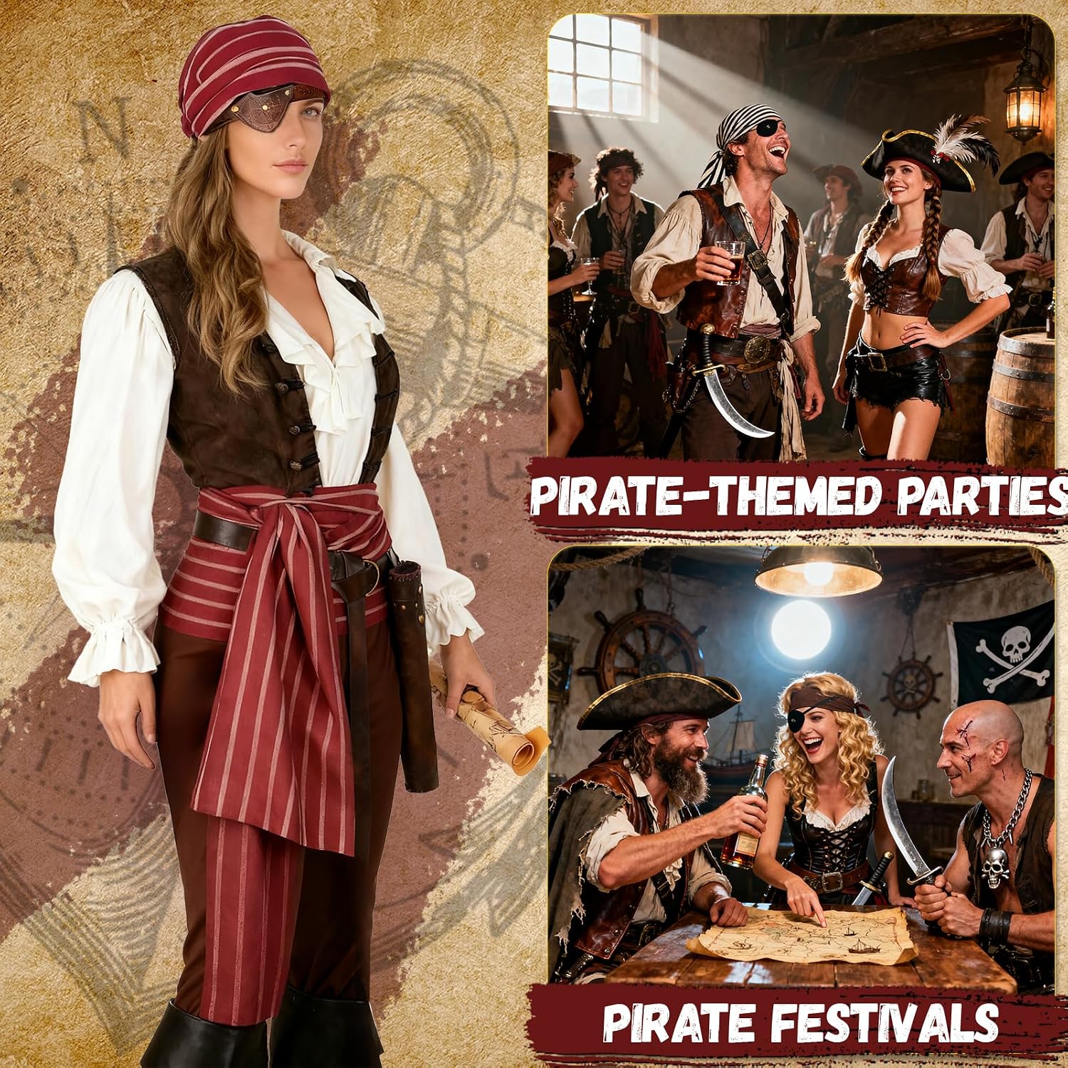 Thumbnail 2 de HiiFeuer Piratenkostüm Mittelalter