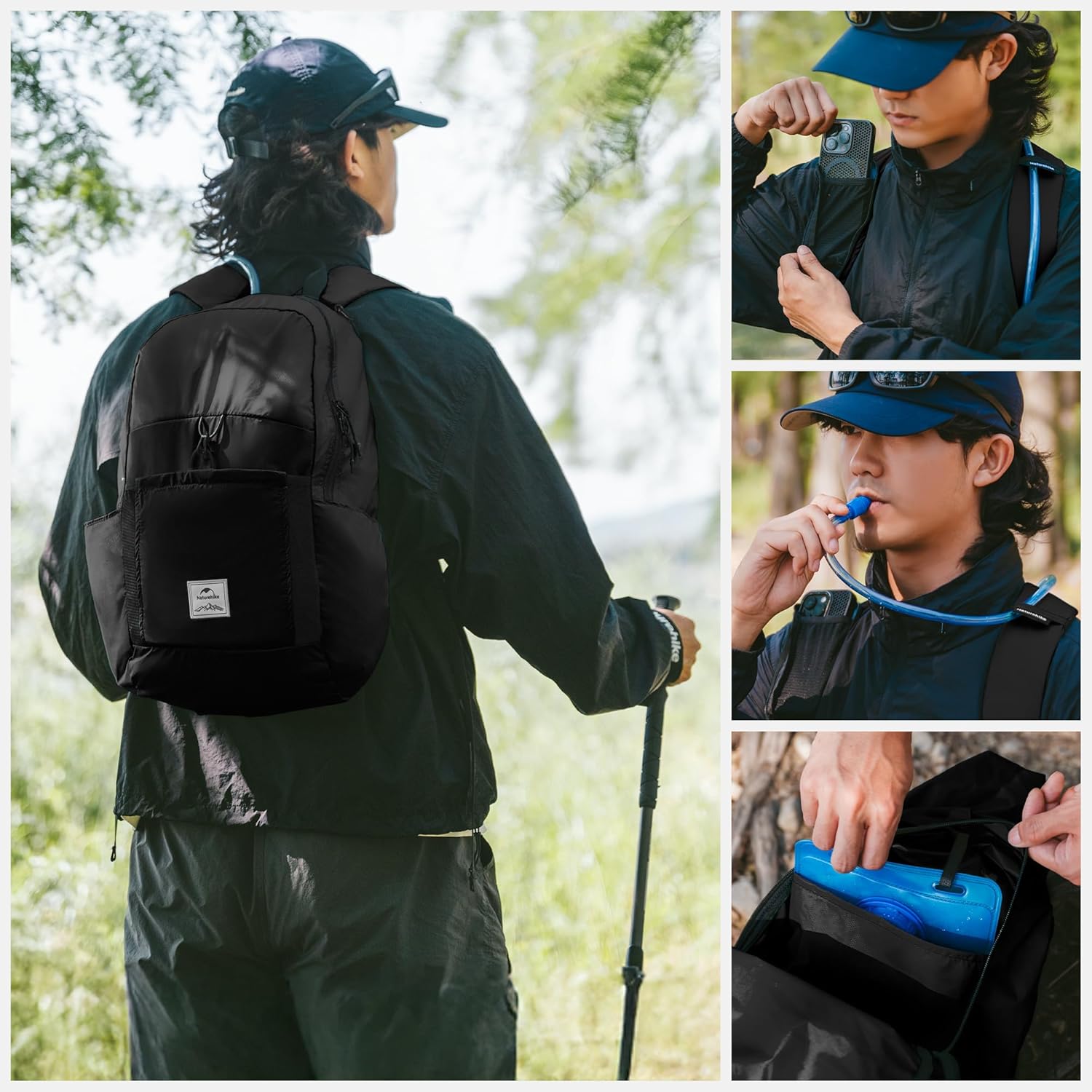 Detalle de Naturehike Sac à dos de randonnée léger 18–30 L : polyvalence et pliabilité pour la randonnée et le camping
