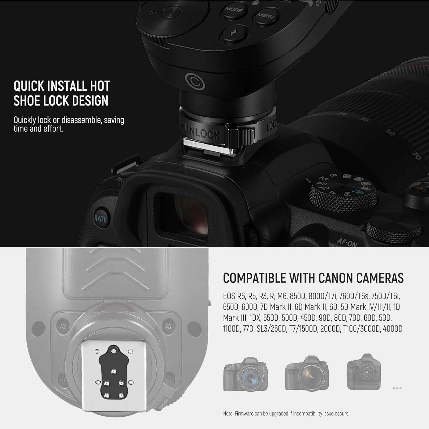 Thumbnail 6 de NEEWER QPRO-C TTL per flash senza fili, compatibile con Canon e HSS 1/8000s
