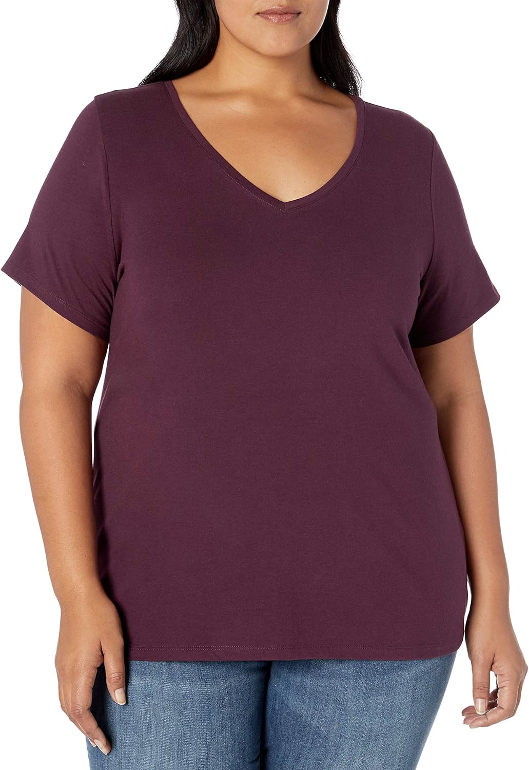 Thumbnail 4 de Amazon Essentials Women's Plus Size Short-Sleeve V-Neck T-Shirt, Multipacks
