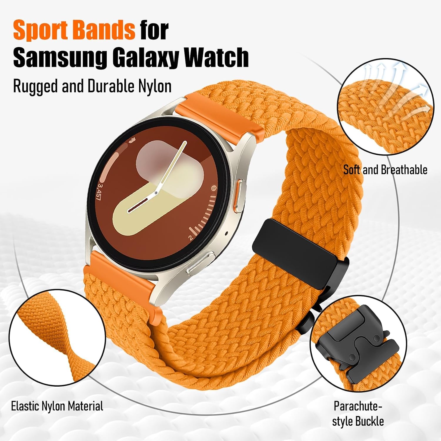 Detalle de 20mm braided nylon watch strap