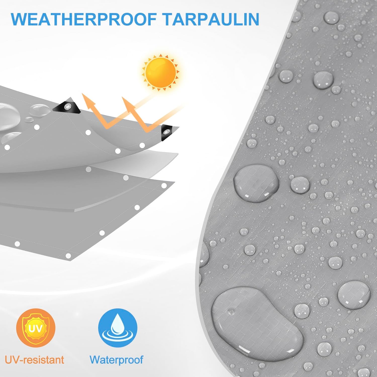 Thumbnail 2 de WOLTU Bâche de Protection 3x6 m – PE 140 g/m², étanche, anti-UV, œillets renforcés
