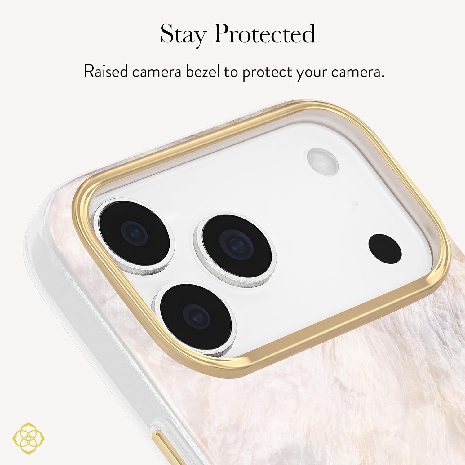 Detalle de Case-Mate Kendra Scott iPhone 18 Pro ケース シャンパンオイスターパール・MagSafe対応