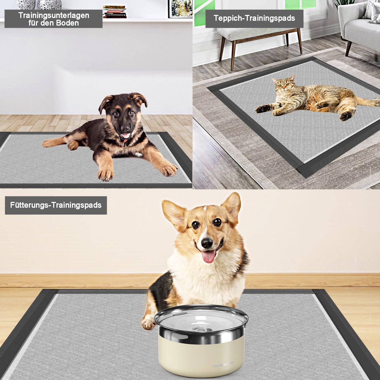 Detalle de Gardner Pet Welpenunterlagen mit Kohlenstoff zur Geruchskontrolle, 70 x 85 cm – 50 PIPI Matten