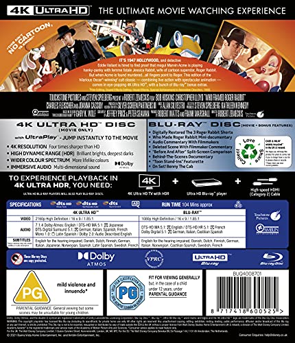 Thumbnail 2 de Who Framed Roger Rabbit 4K Ultra-HD Blu-ray (2021) – Region Free