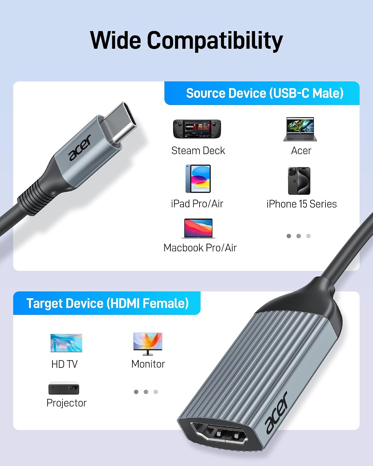 Thumbnail 5 de Acer USB-C to HDMI Adapter 4K@60Hz