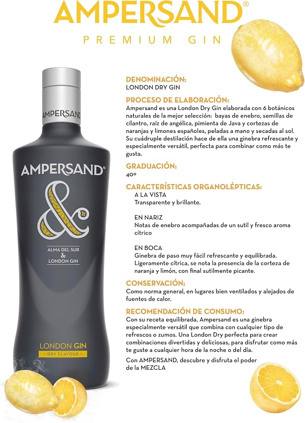 Detalle 1 de Ampersand London Dry Gin Premium - 70 cl 🍸