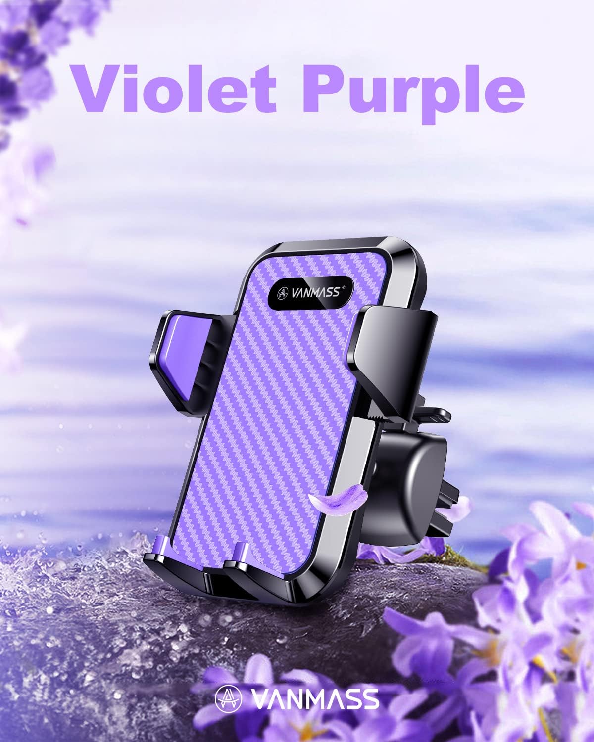 Detalle de VANMASS Handyhalterung Auto Lüftung violett 4-in-1 mit Saugnapf und flexibler Halterung