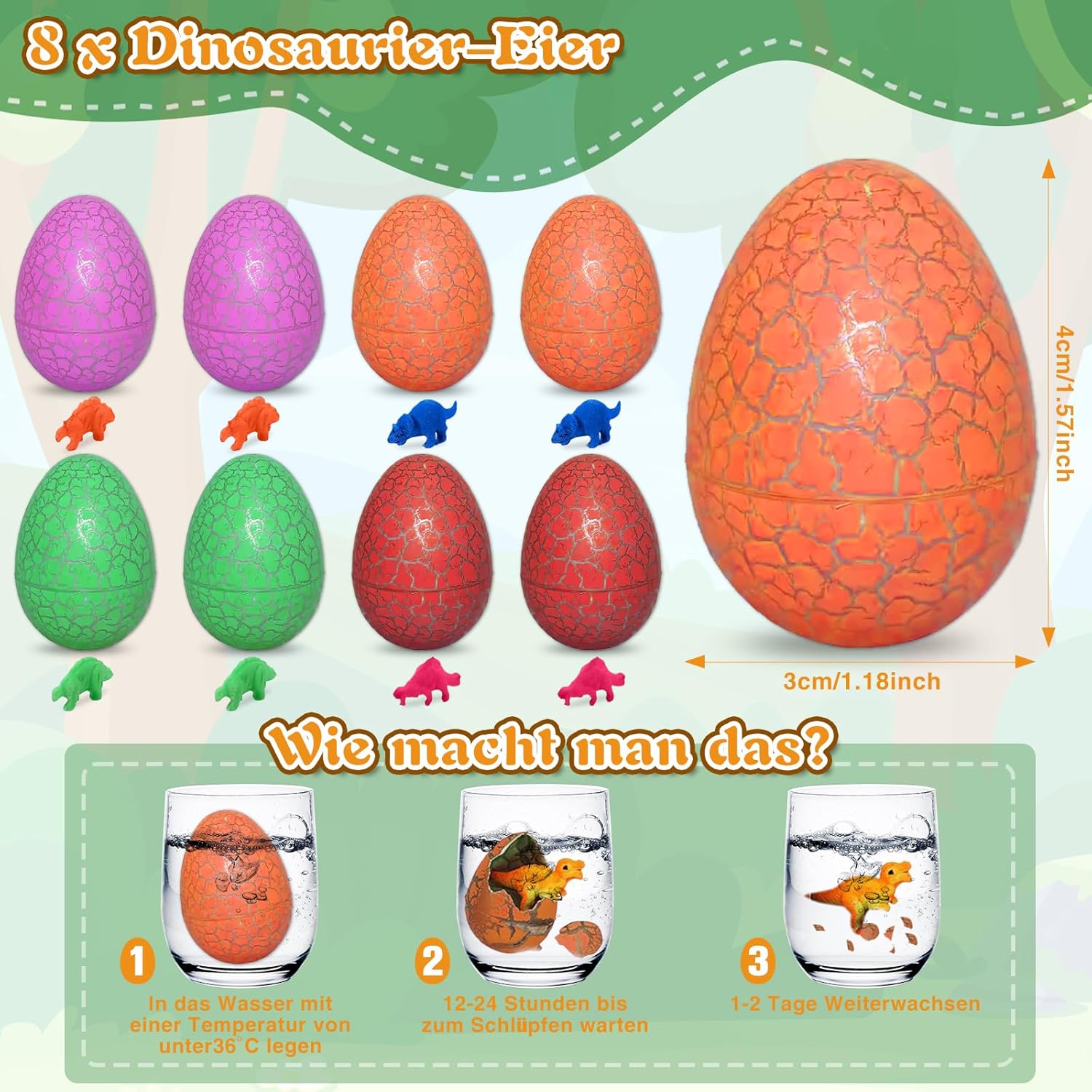 Thumbnail 3 de FEMBW Dino Party Mitgebsel-Set für Kindergeburtstag – Dino-Eier, 3D-Sticker, Leuchtende Schlüsselanhänger und mehr
