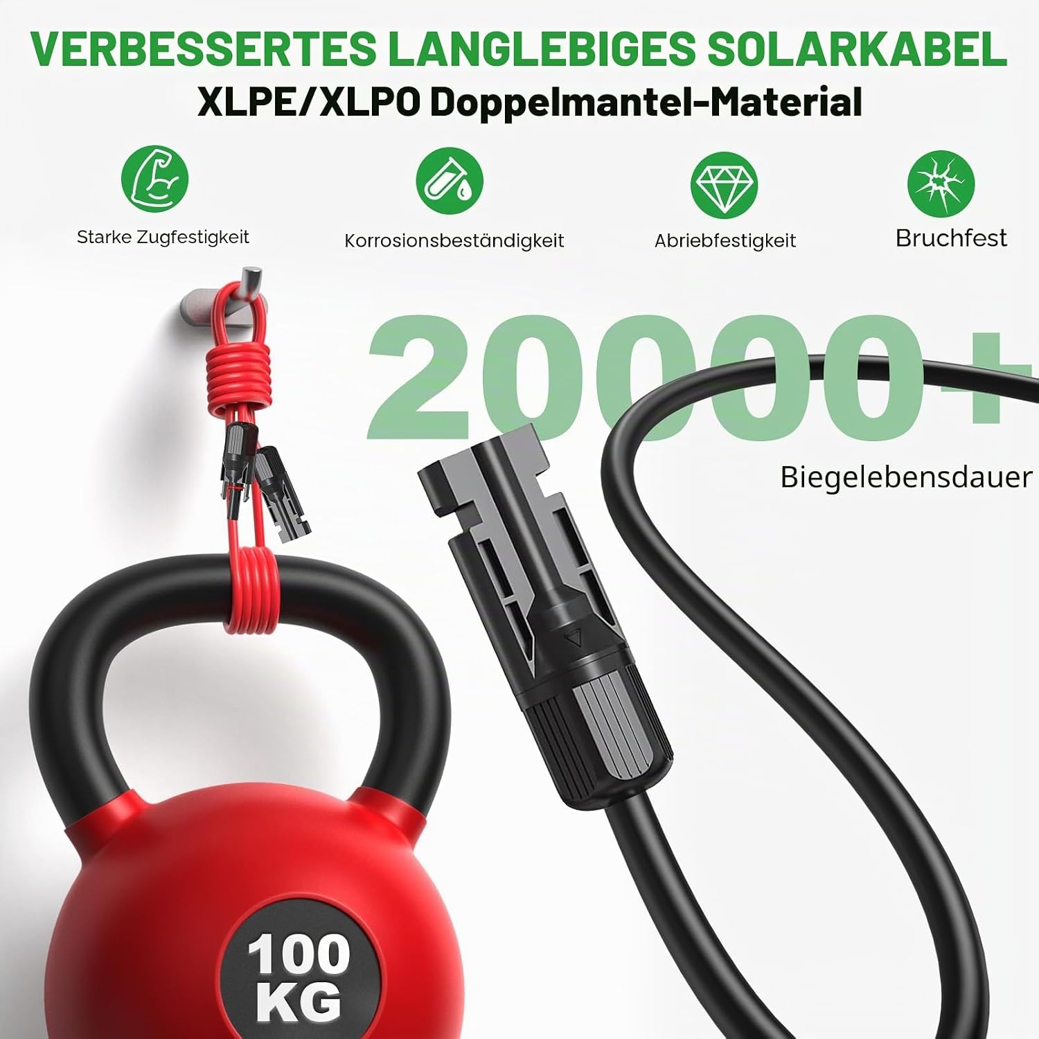 Detalle de Oududianzi Solarkabel 4mm2/6mm2 – PV Kabel mit Solarstecker, Verlängerung 1–30 m