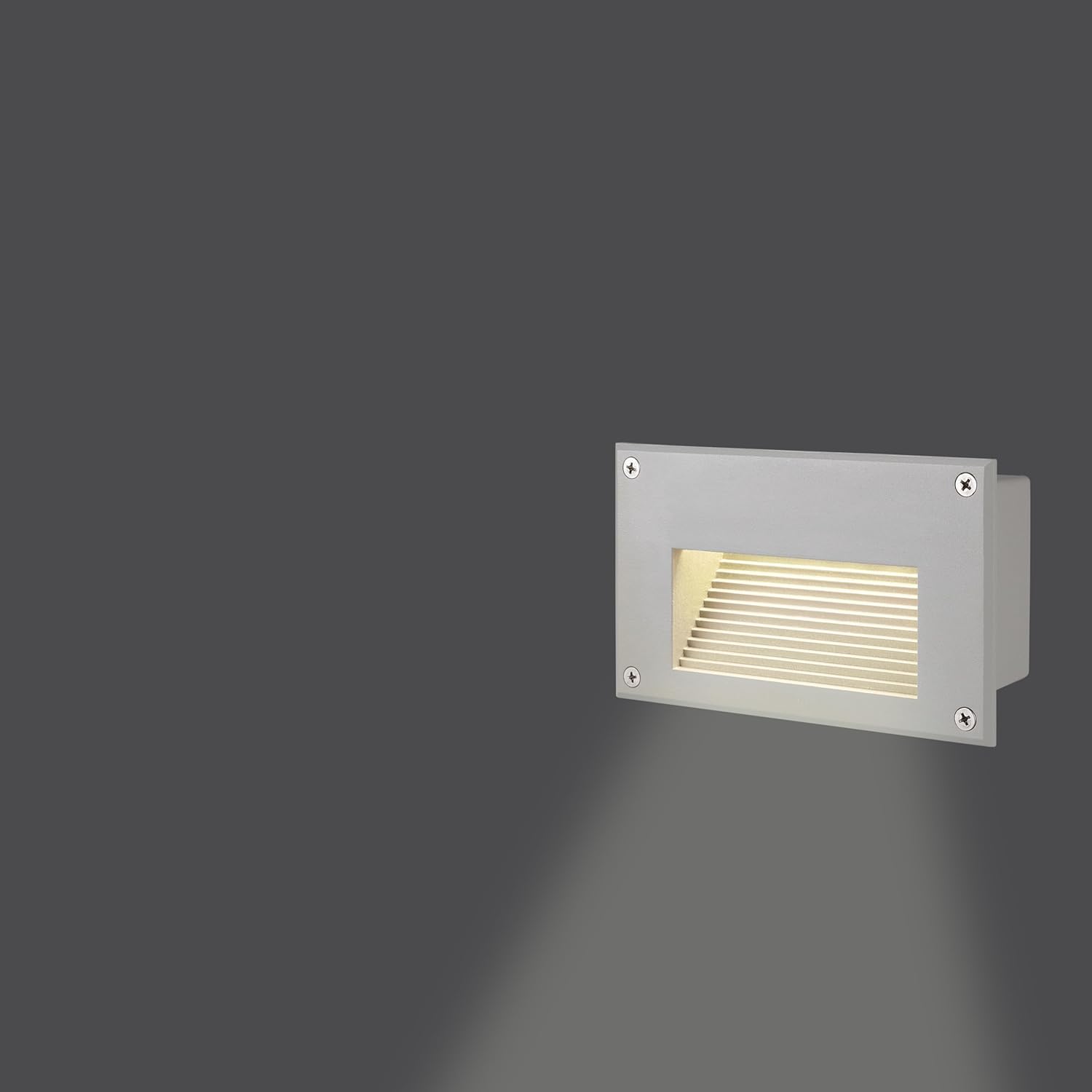 Detalle de SLV Applique en saillie BRICK DOWNUNDER – Éclairage extérieur 30 lm, 1,4 W, IP54, gris argenté