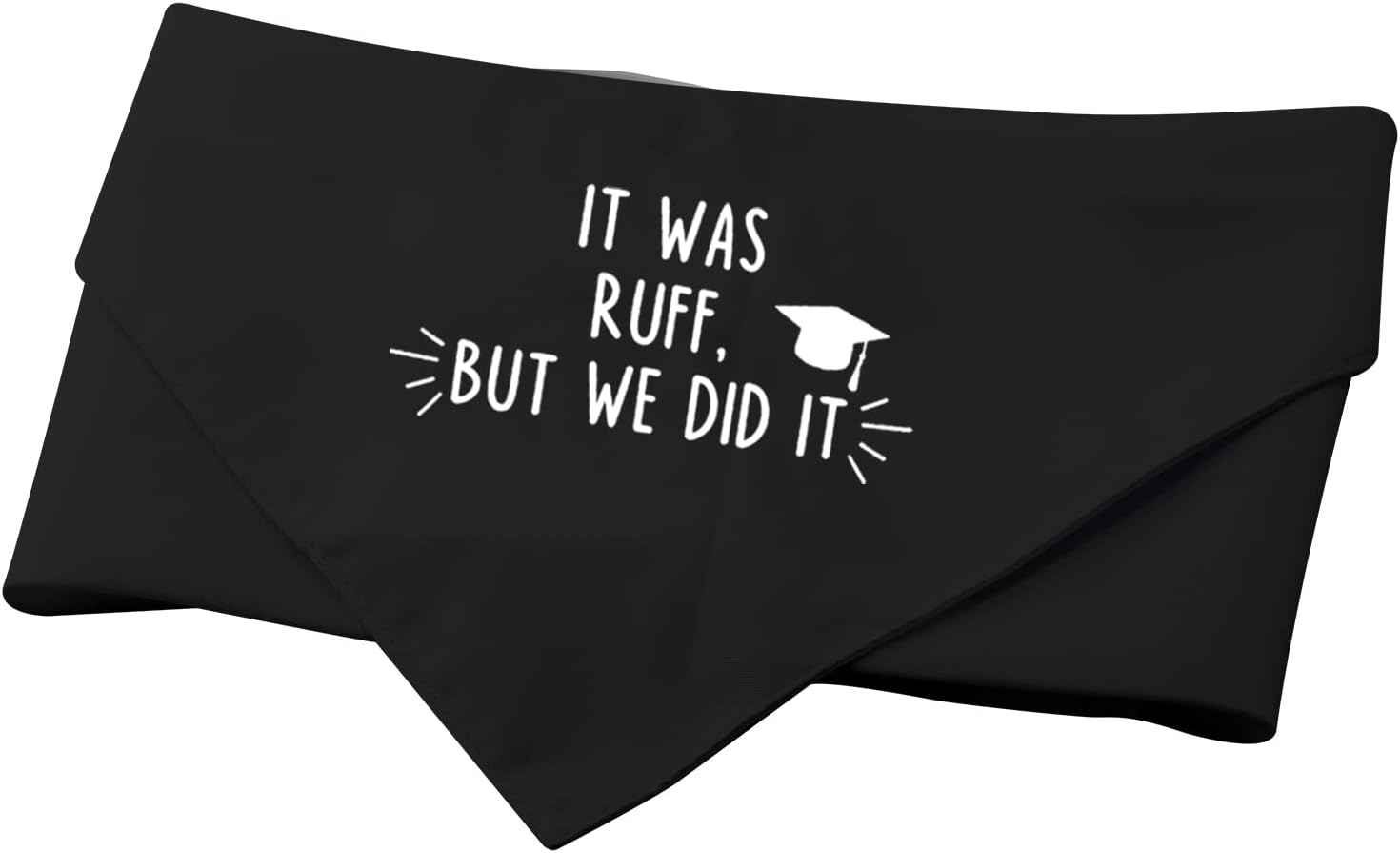 Detalle 2 de Graduation Dog Bandana "It Was Ruff, But We Did It"