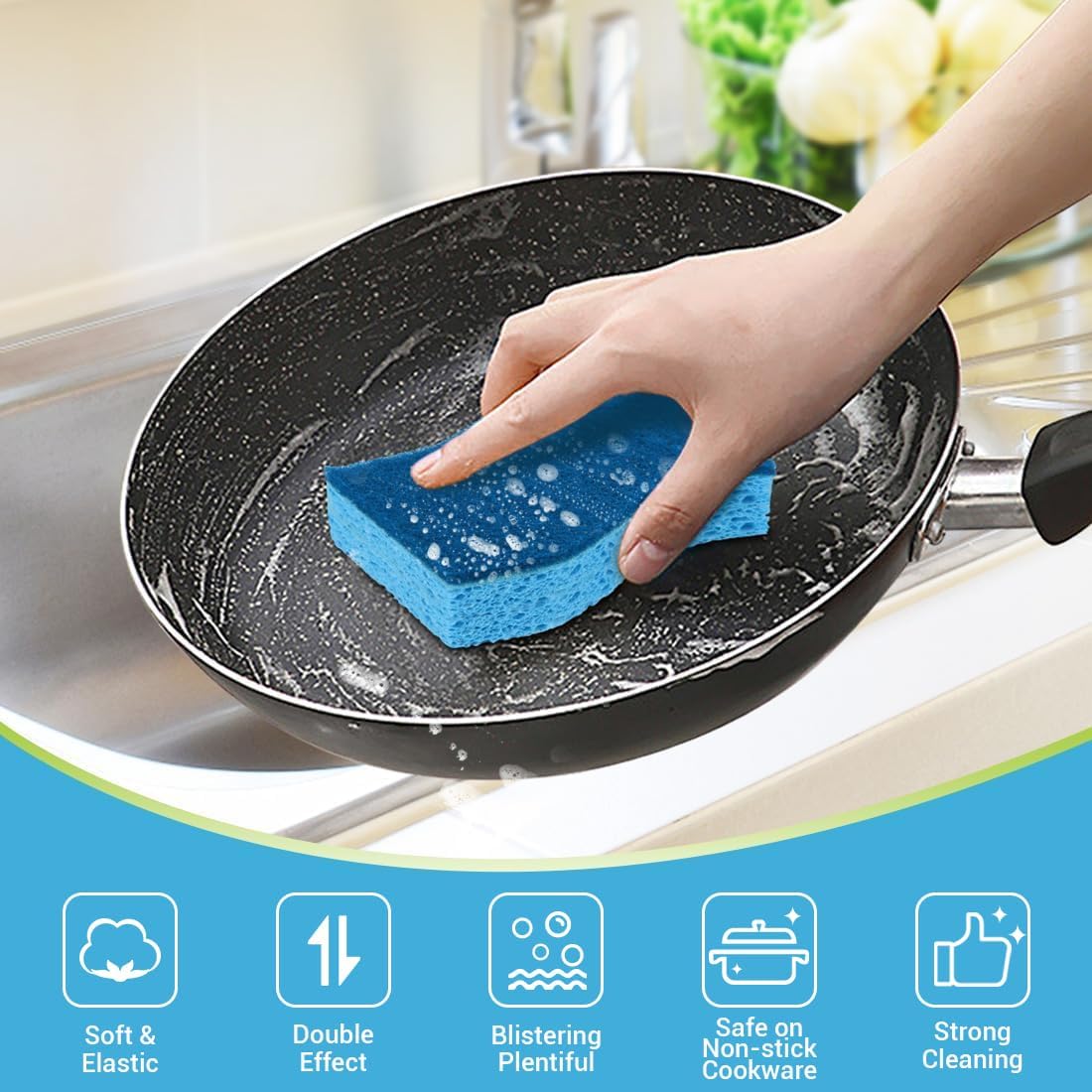 Thumbnail 1 de AIDEA Non Scratch Scrub Sponge (24 Count) — Dual-Sided Dish & Kitchen Cleaning Sponges