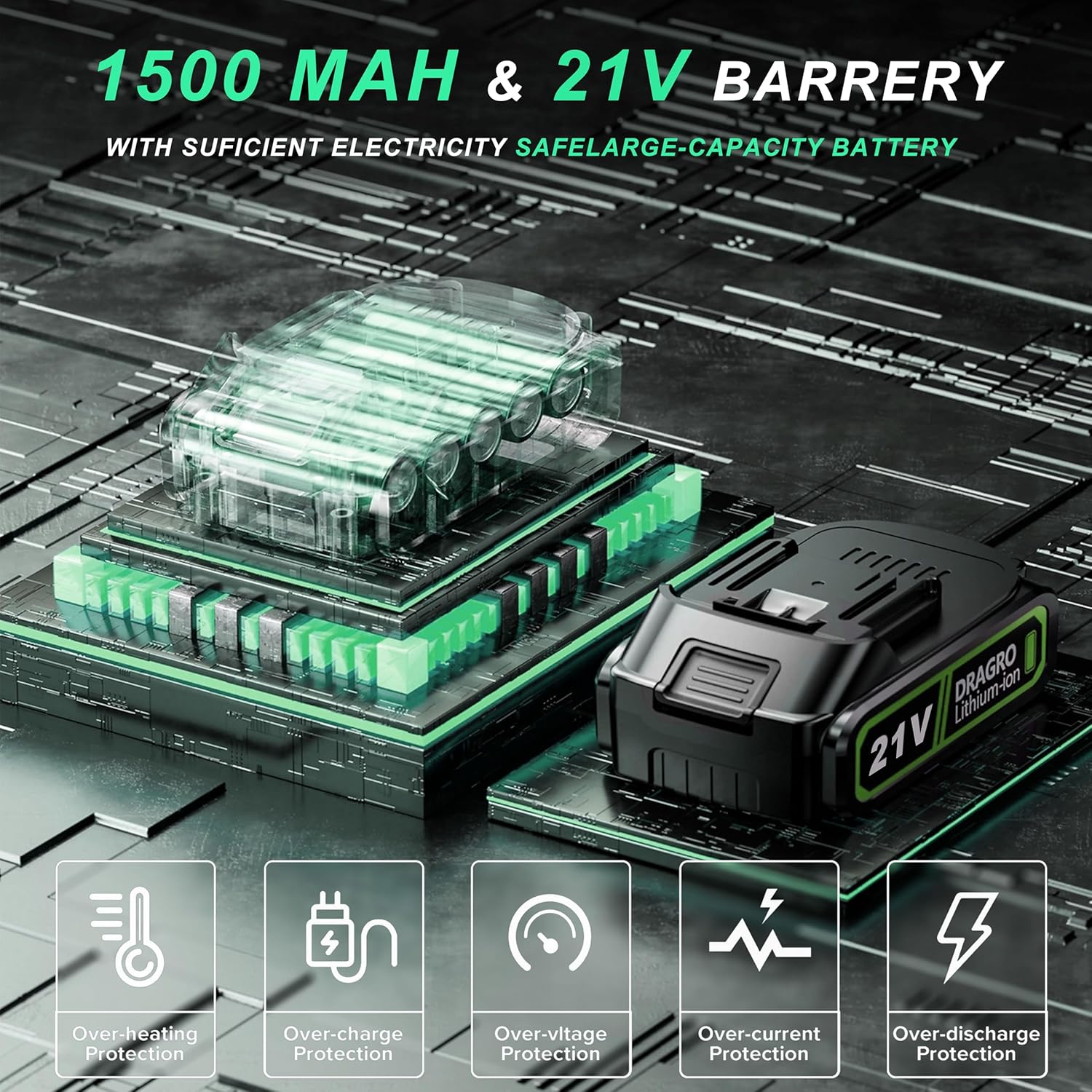 Thumbnail 5 de Metal Blade Cordless Strimmer 21V with 16 Blades (15cm cutting diameter) for light lawn, twigs & brush trimming