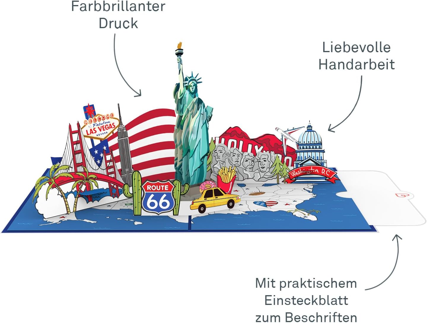 Thumbnail 1 de papercrush® Pop-Up Karte USA – Gutschein für USA-Reise mit 3D-Effekt (Geburtstagskarte zum Städtetrip nach New York)