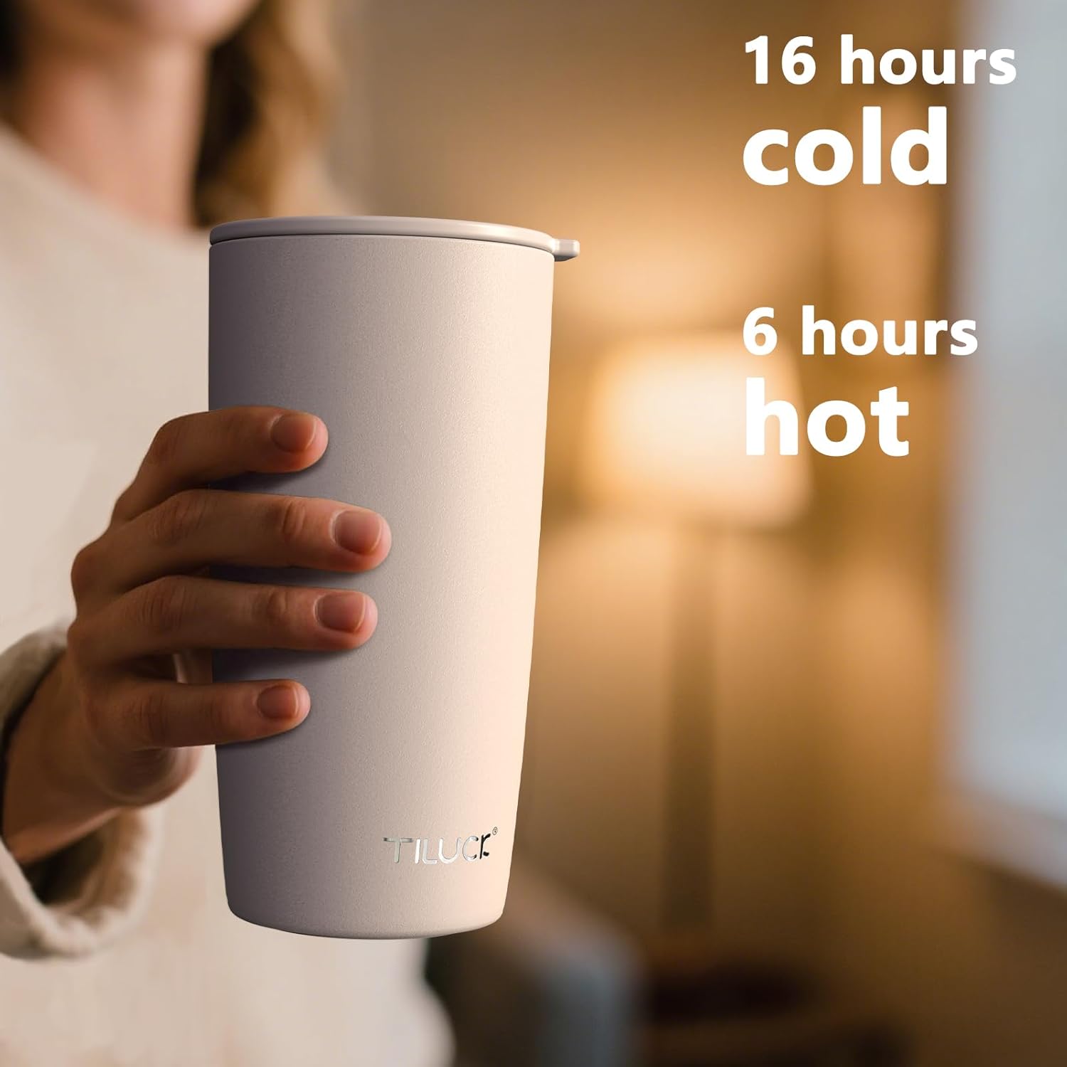 Thumbnail 2 de TILUCK 20 oz Insulated Tumbler with Press Lid (BPA-Free, Stainless Steel Vacuum Travel Mug)