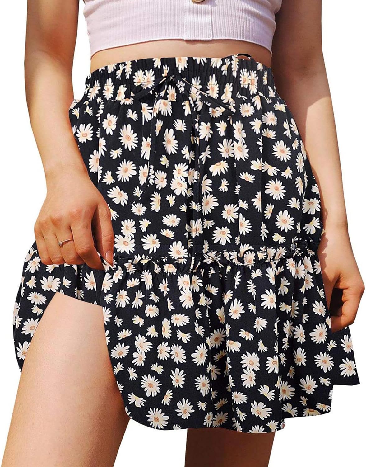 Detalle 2 de Floral Ruffle Skirt Mini Boho