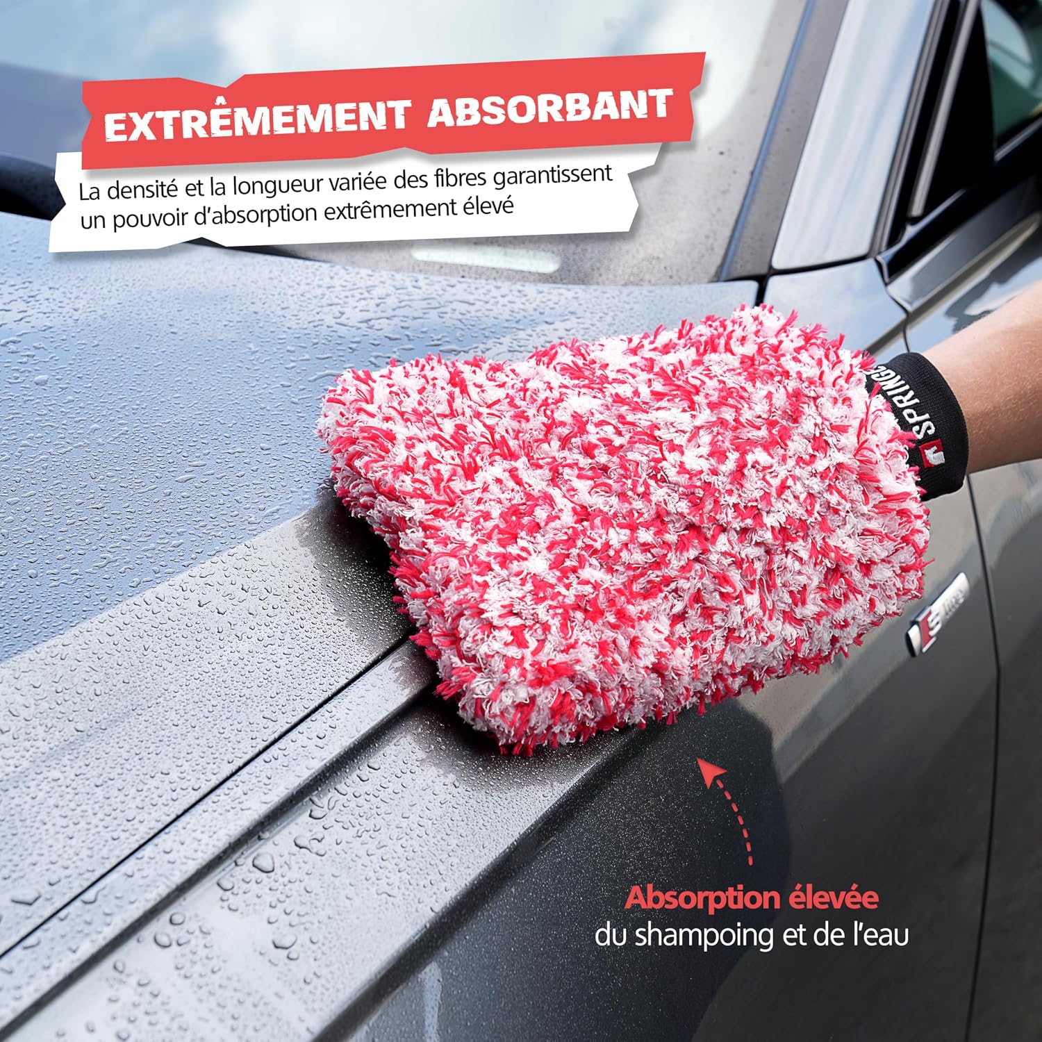 Detalle de SPRINGER ZX1000 - Gant de lavage de voiture ultra-doux et anti-rayures