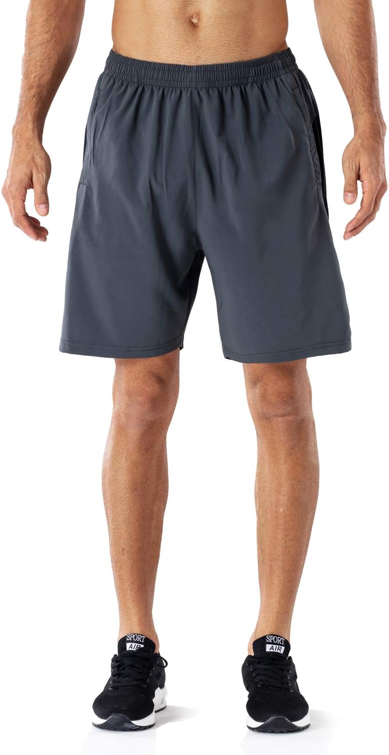 Detalle 2 de HMIYA Herren Sport-Shorts Schnell trocknend mit Reißverschlusstasche