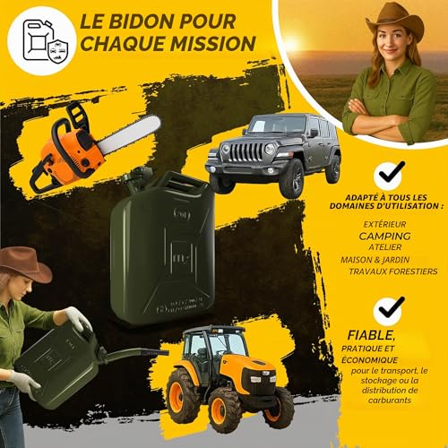 Thumbnail 6 de MONZANA® 3x Jerrican essence 20L métal bec verseur – lot de 3