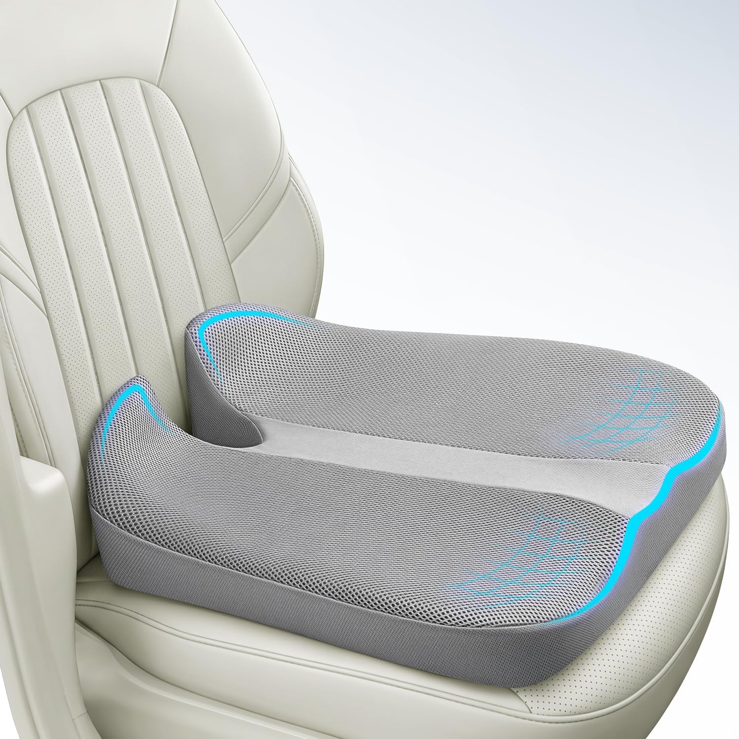 Detalle de Memory Foam Car Seat Cushion, 2.2-inch Height Boost