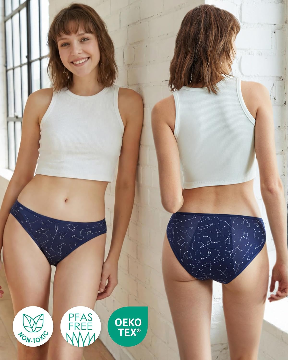 Thumbnail 2 de Neione Period Underwear, High-Cut Modal Bikini for Moderate Flow