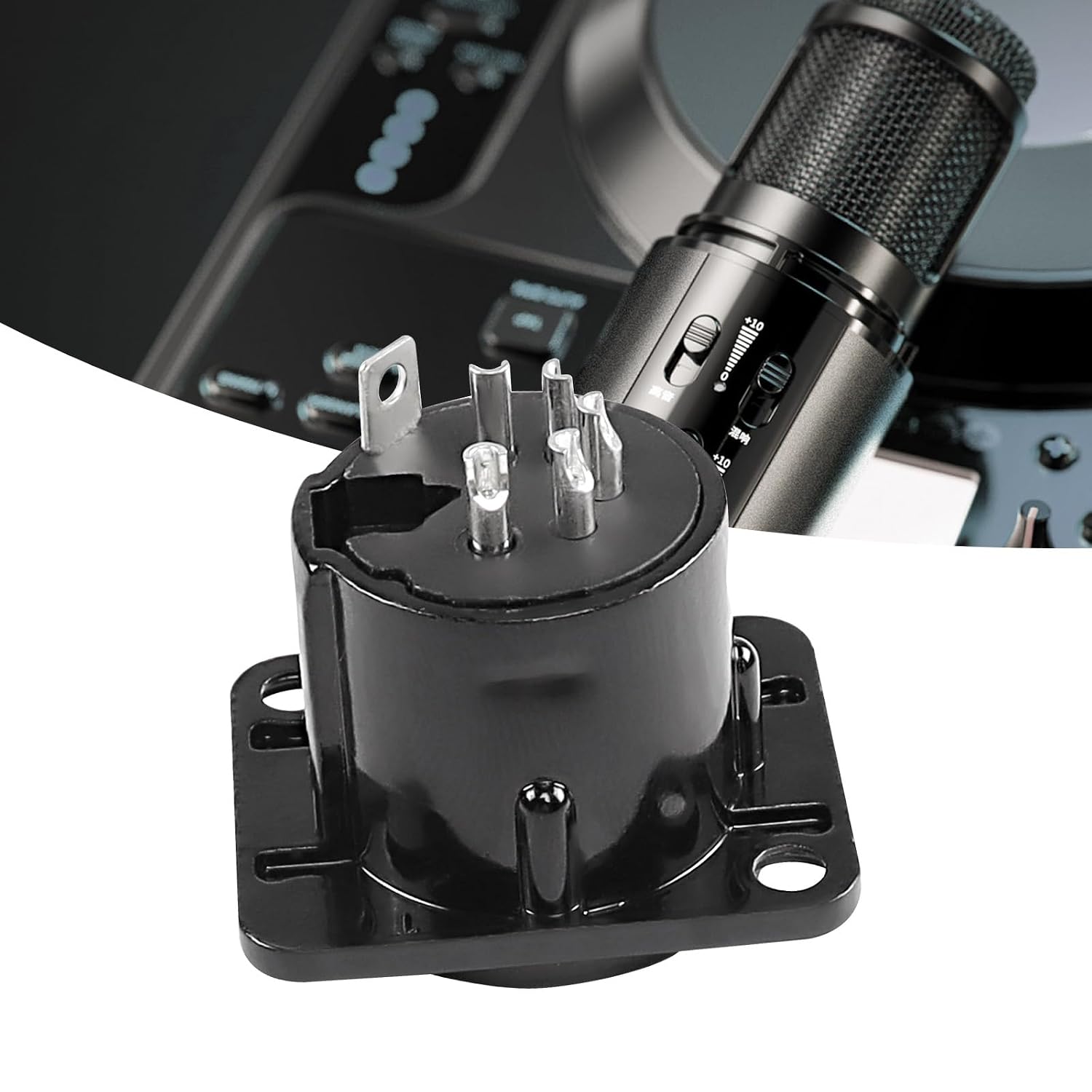 Detalle de XMSJSIY 5 Pin XLR Panel Mount Connector – 4-Pack
