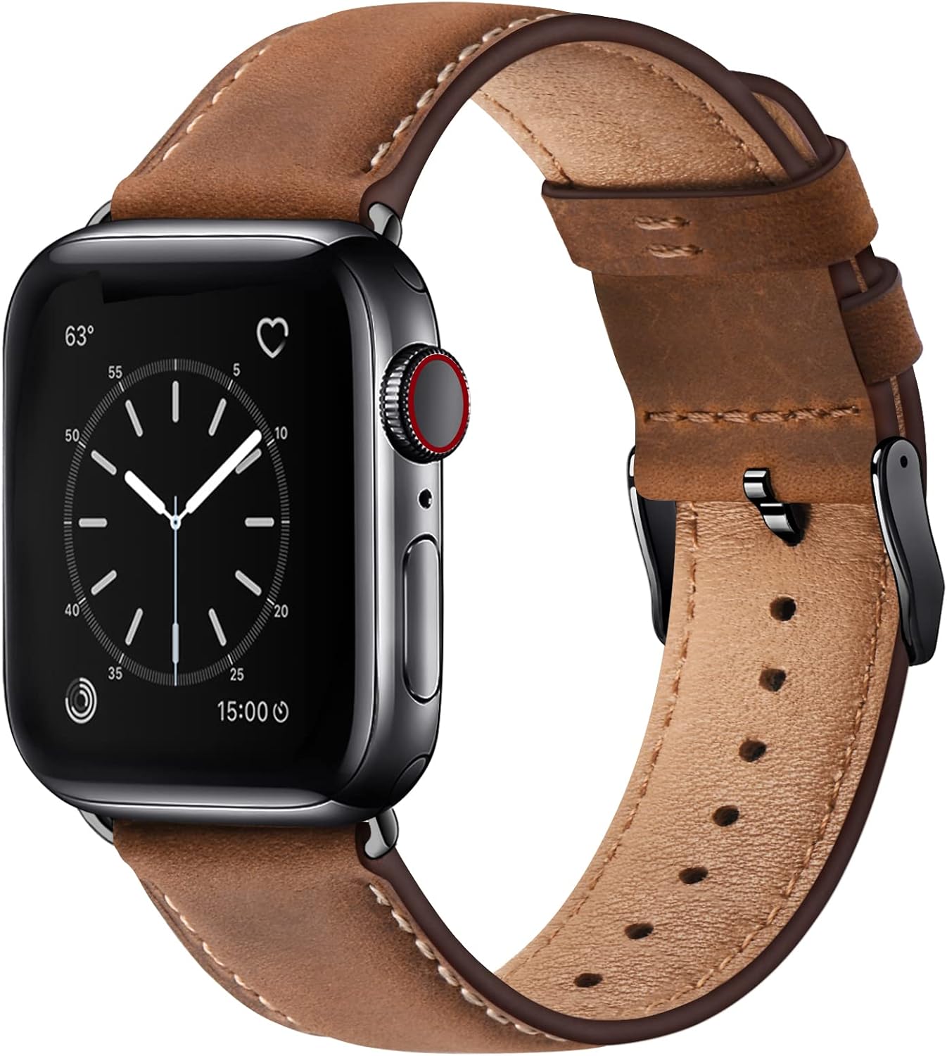 WFEAGL Leather Strap for Apple Watch 44mm