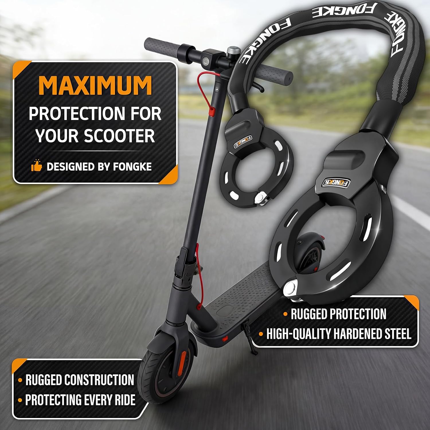 Detalle 2 de E Scooter Schloss 92 cm Kette für Roller