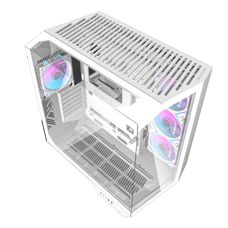 Thumbnail 3 de darkFlash DY470 White, torre panorámica Full Tower con 4 ventiladores ARGB/PWM