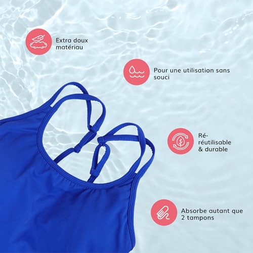 Detalle de MYLILY Maillot de Bain Menstruel 1 Pièce – XS (176) pour femmes, filles et adolescentes