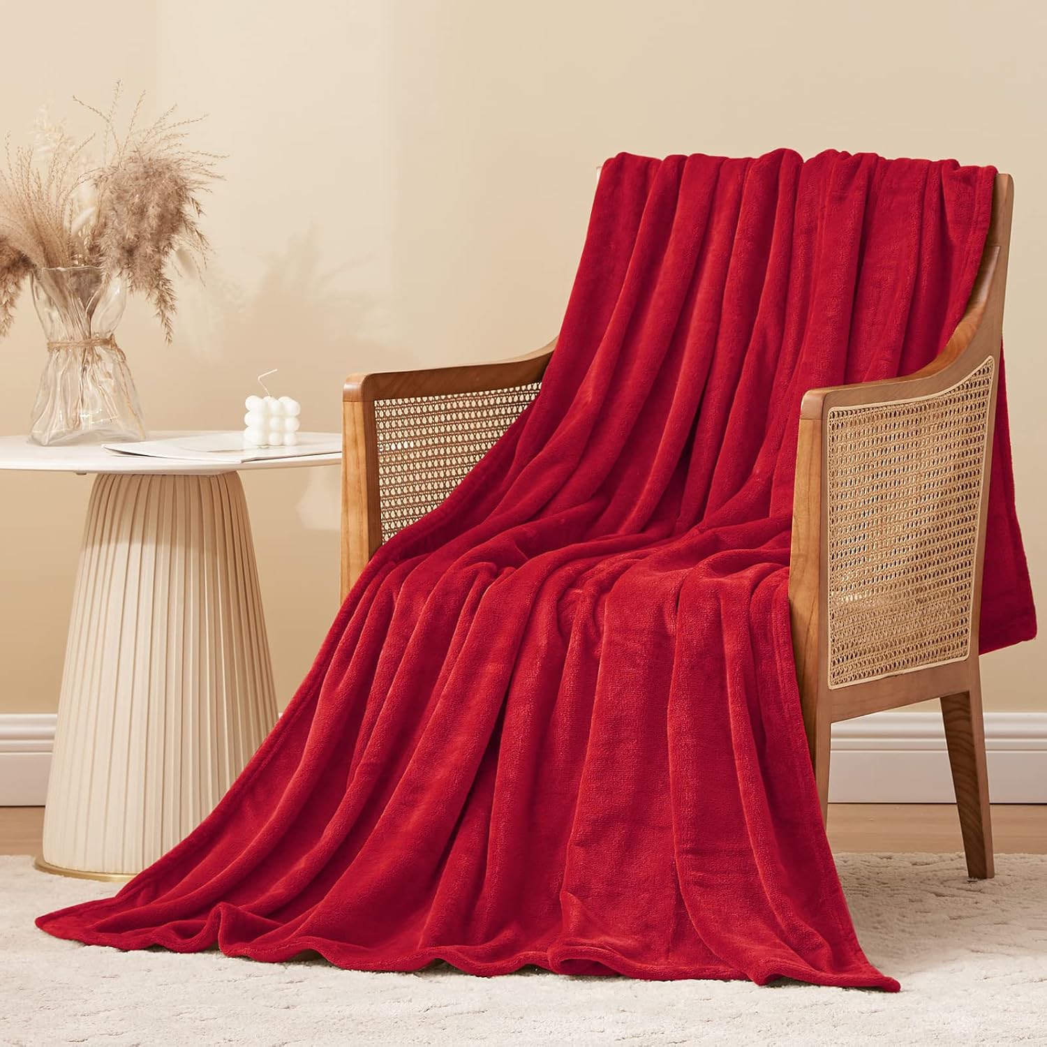 Detalle 2 de Aisbo Fleece Blanket Red Throw 130x150cm