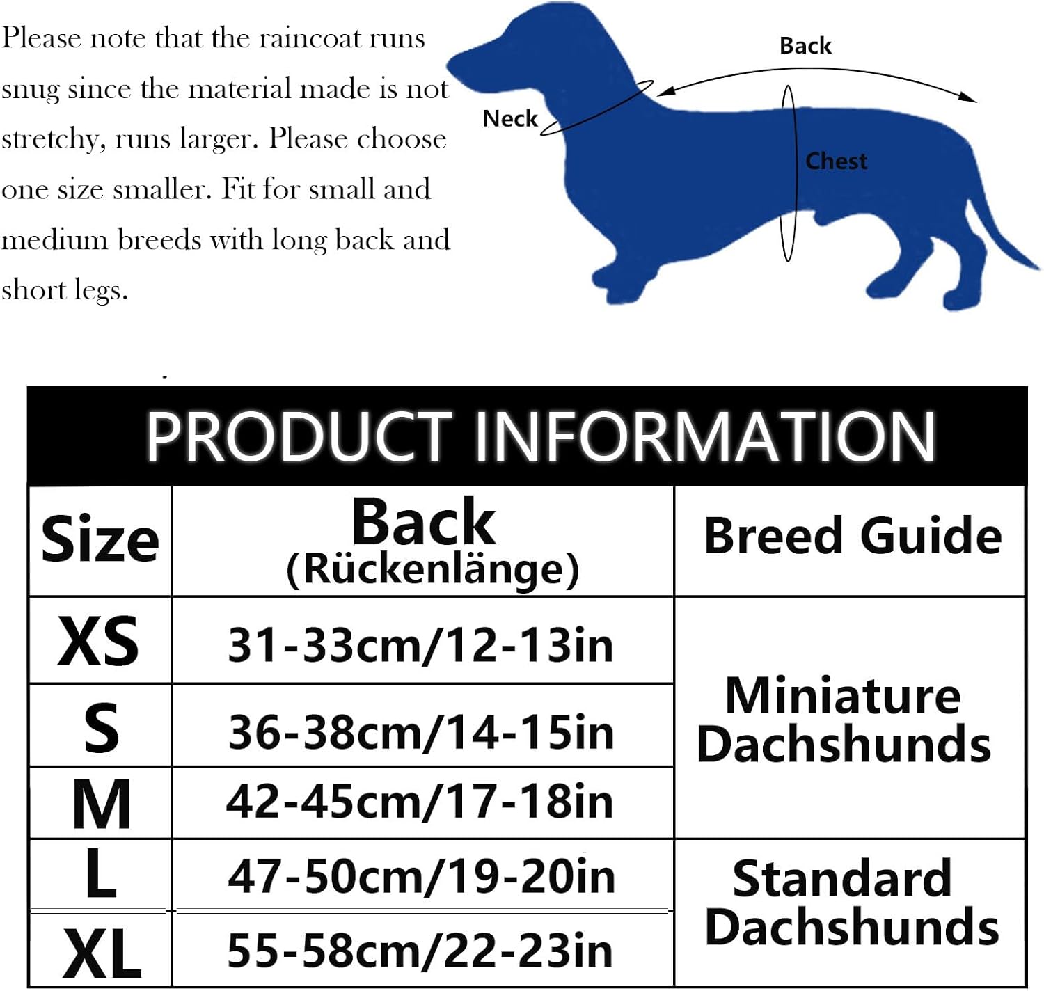 Thumbnail 3 de Morezi dachshund raincoat for long-back breeds (reflective stripe, waterproof) – Purple XS