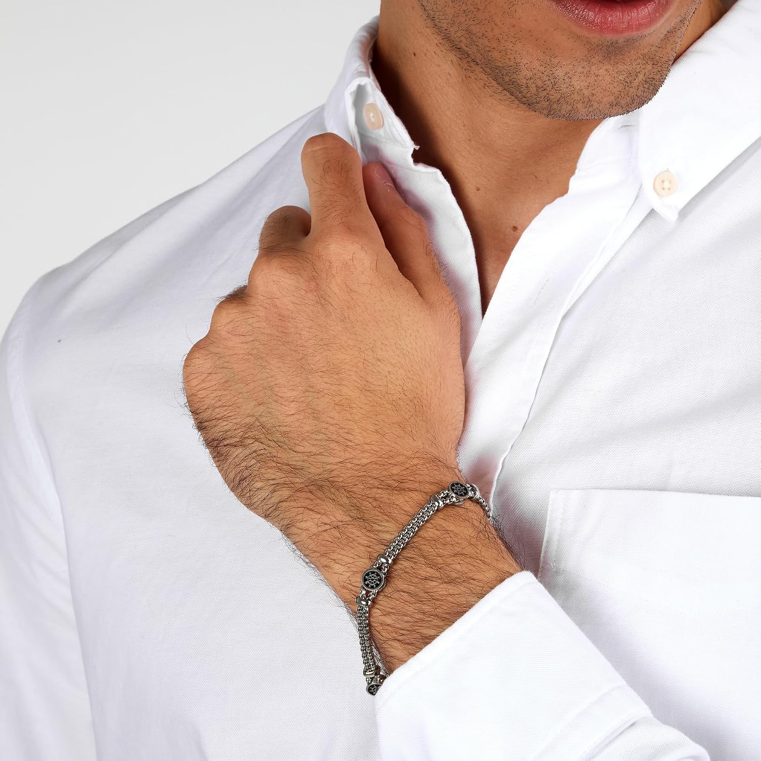 Detalle 2 de Sector Jewels SADQ34 Bracciale da uomo in acciaio inox Sector No Limits, 22 cm