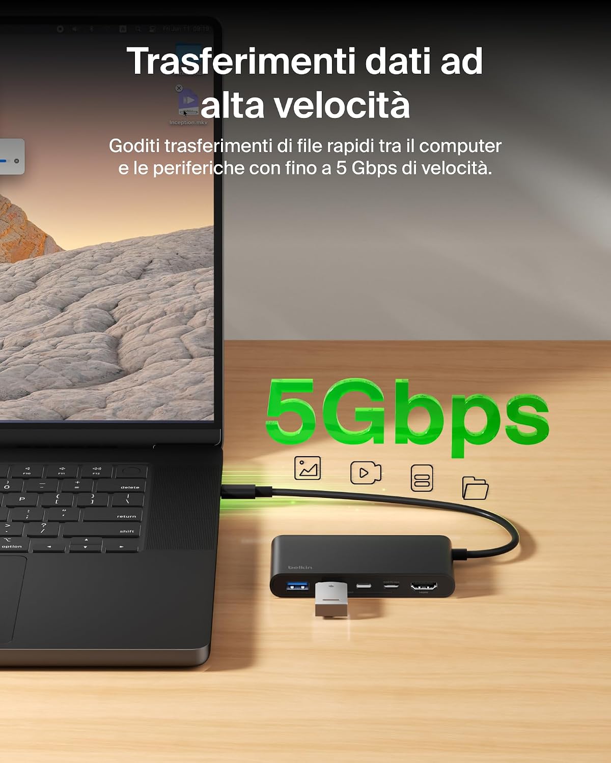 Thumbnail 5 de Belkin Hub USB-C a 5 Porte HDMI 4K 60 Hz