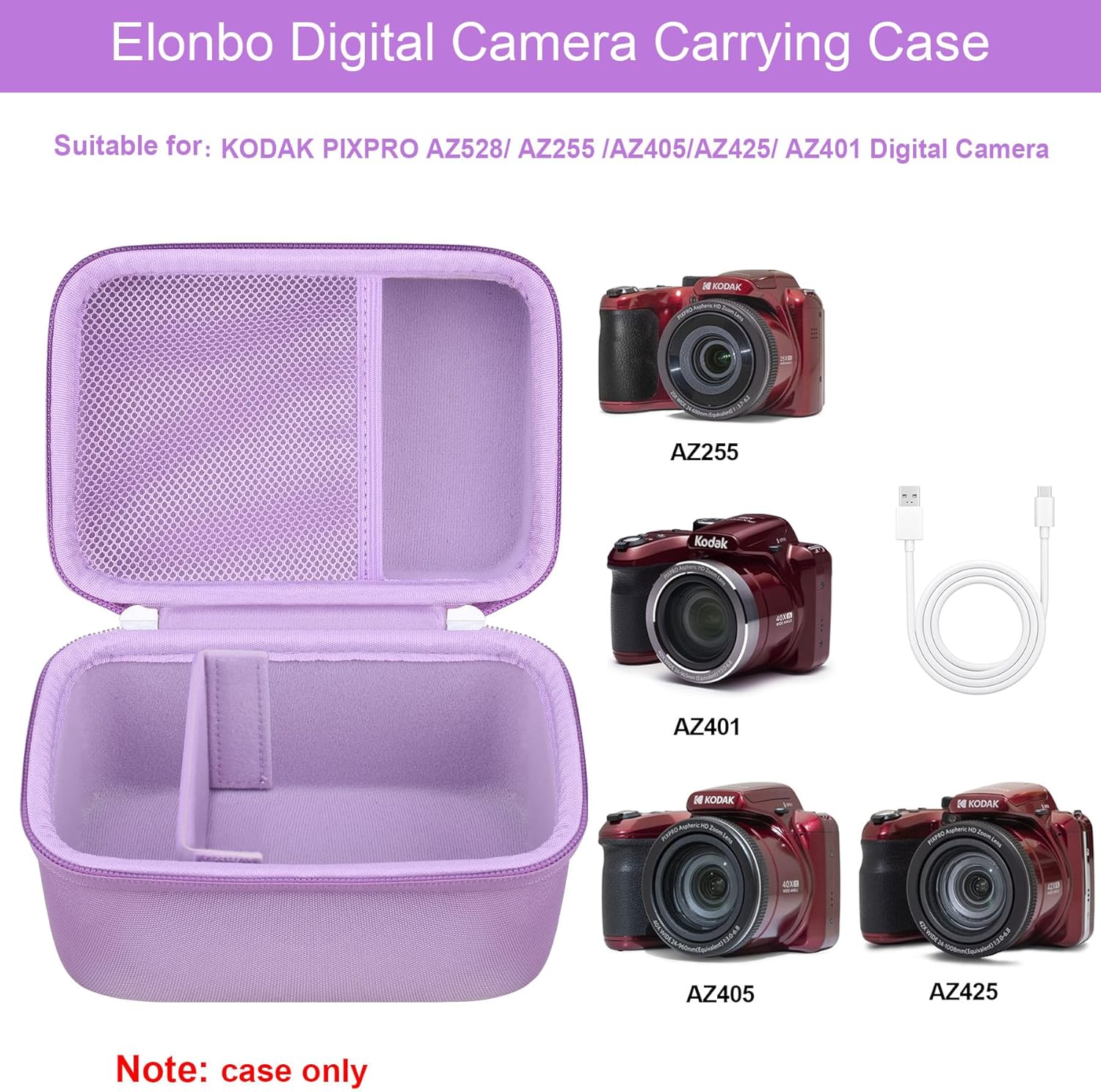 Detalle 2 de Elonbo Carrying Case for Kodak PIXPRO AZ528/AZ255/AZ405/AZ425/AZ401 Digital Camera