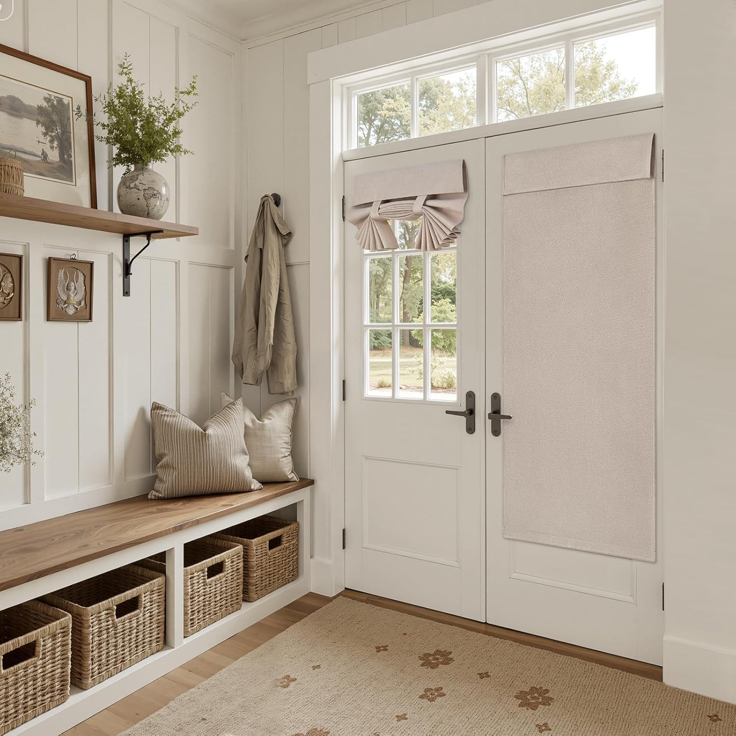 Thumbnail 2 de HOMEIDEAS 100% Natural Linen Blackout French Door Curtains (1 Panel) — Room Darkening Privacy Shade