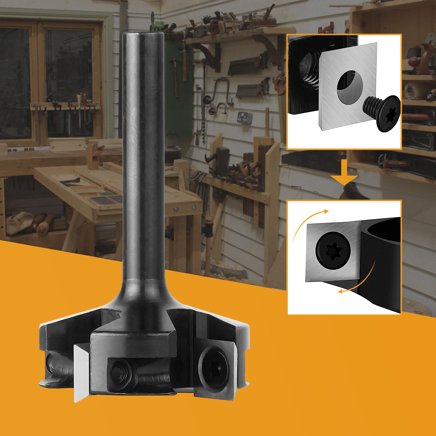 Detalle de SpeTool IP4F-40-D8 vlakfrees met 8 mm schacht, 40 mm snijdiameter en wisselplaten