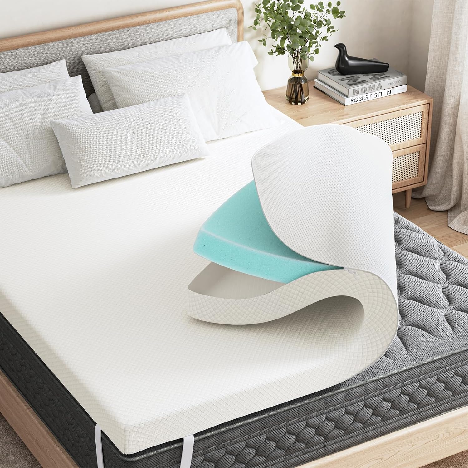 Detalle de Sweetcrispy Memory Foam Mattress Topper King