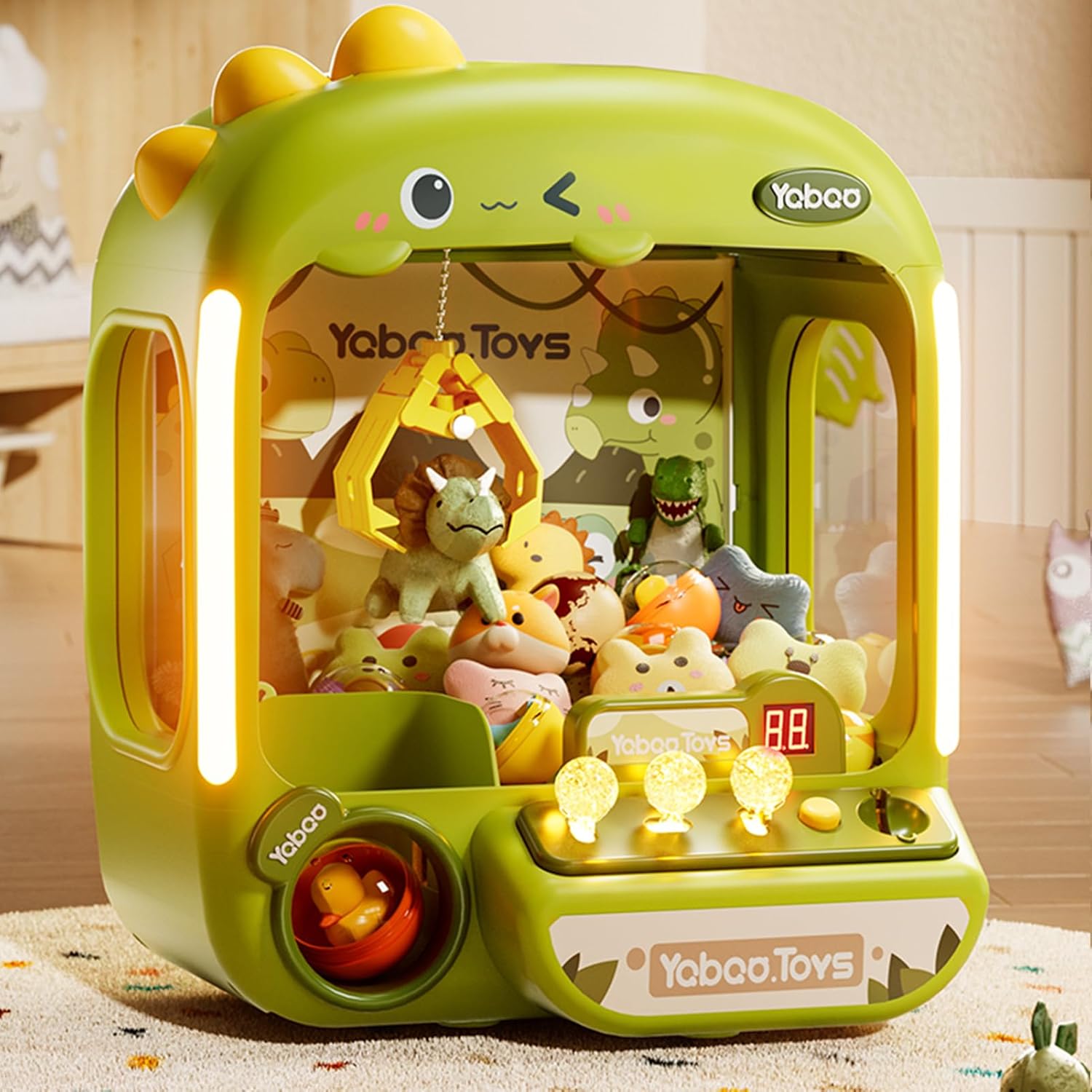 Detalle de 64 PCS Large Claw Machine for Kids Dinosaur (USB or Battery) Electronic Vending Dispenser Toy