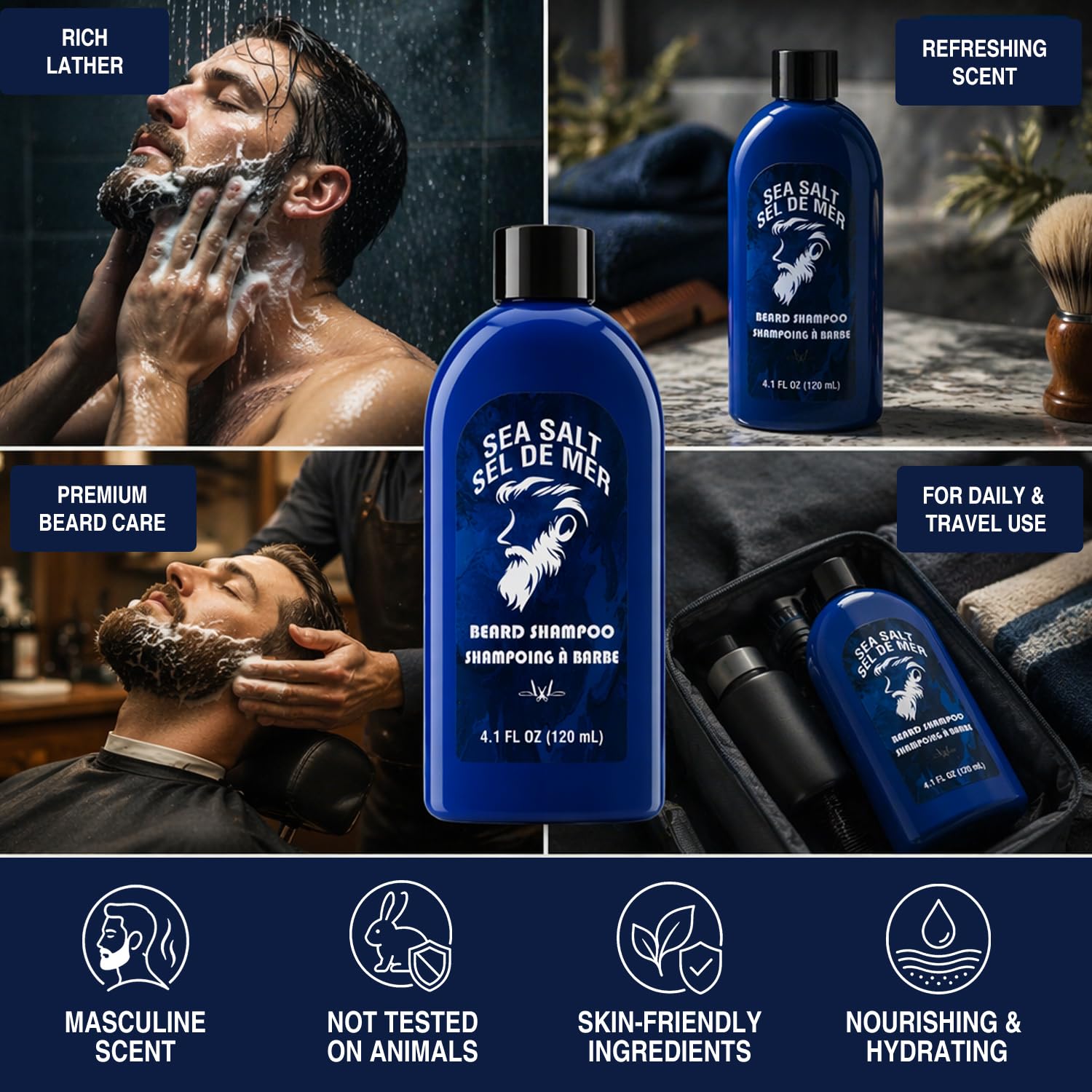 Detalle de Rinse & Robust Beard Care Kit, 6-Piece