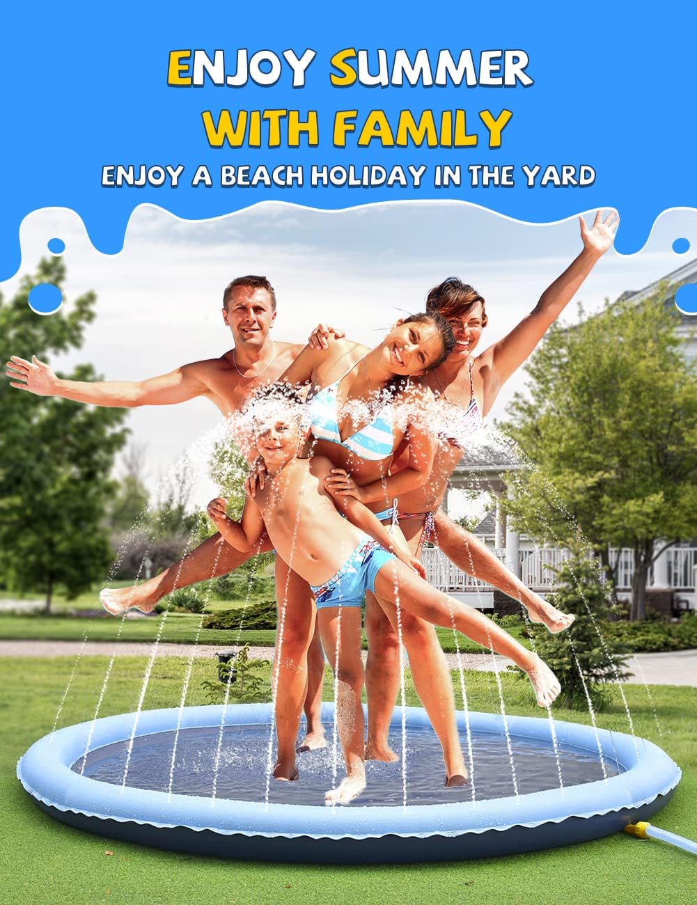 Thumbnail 6 de VISTOP Non-Slip Splash Pad for Kids and Dog (67 inch) — Thicken Non-Slip Outdoor Sprinkler Pool Play Mat
