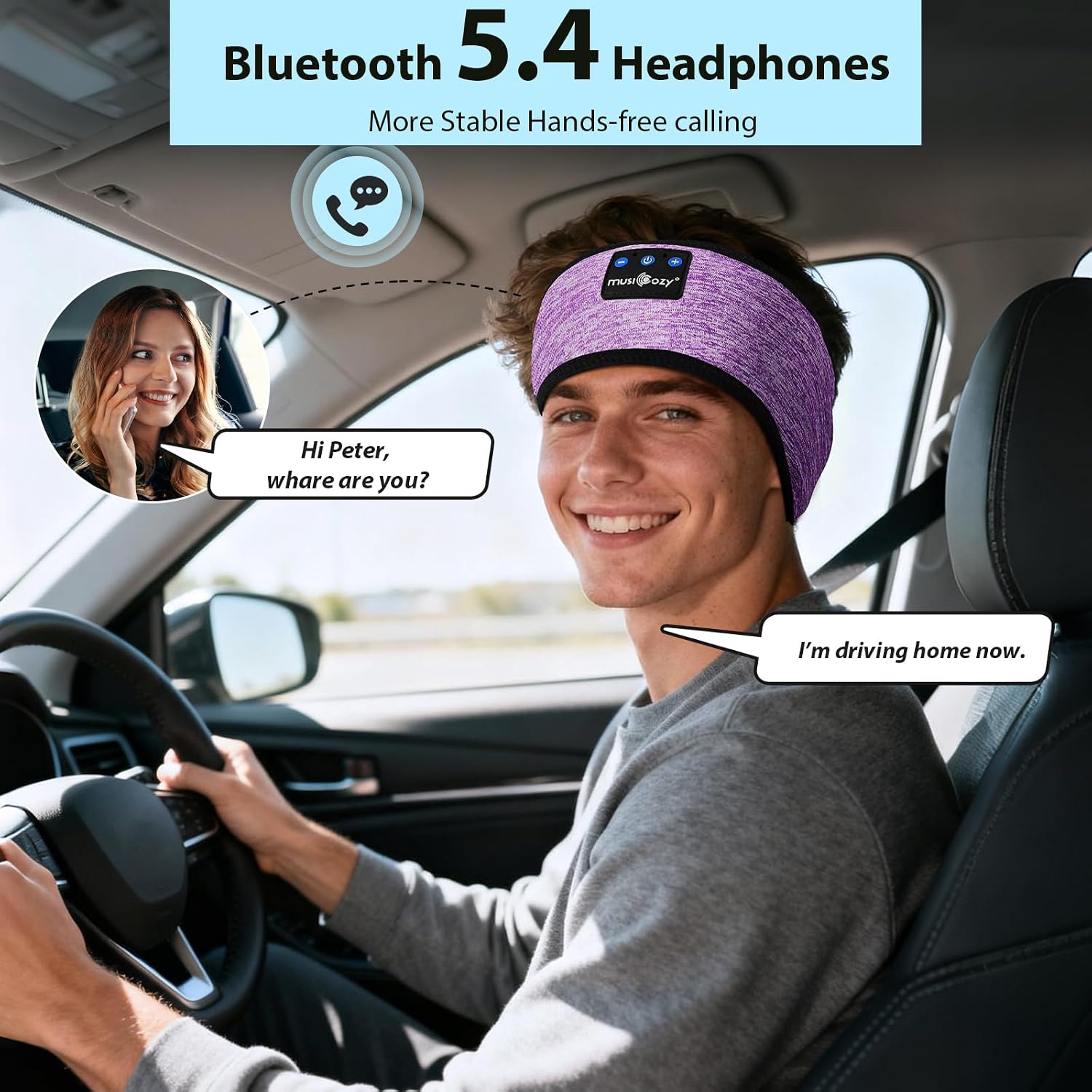 Thumbnail 4 de MUSICOZY Bluetooth 5.4 Schlafkopfhörer als Stirnband – ultraleicht, waschbar, bis zu 14 h Laufzeit
