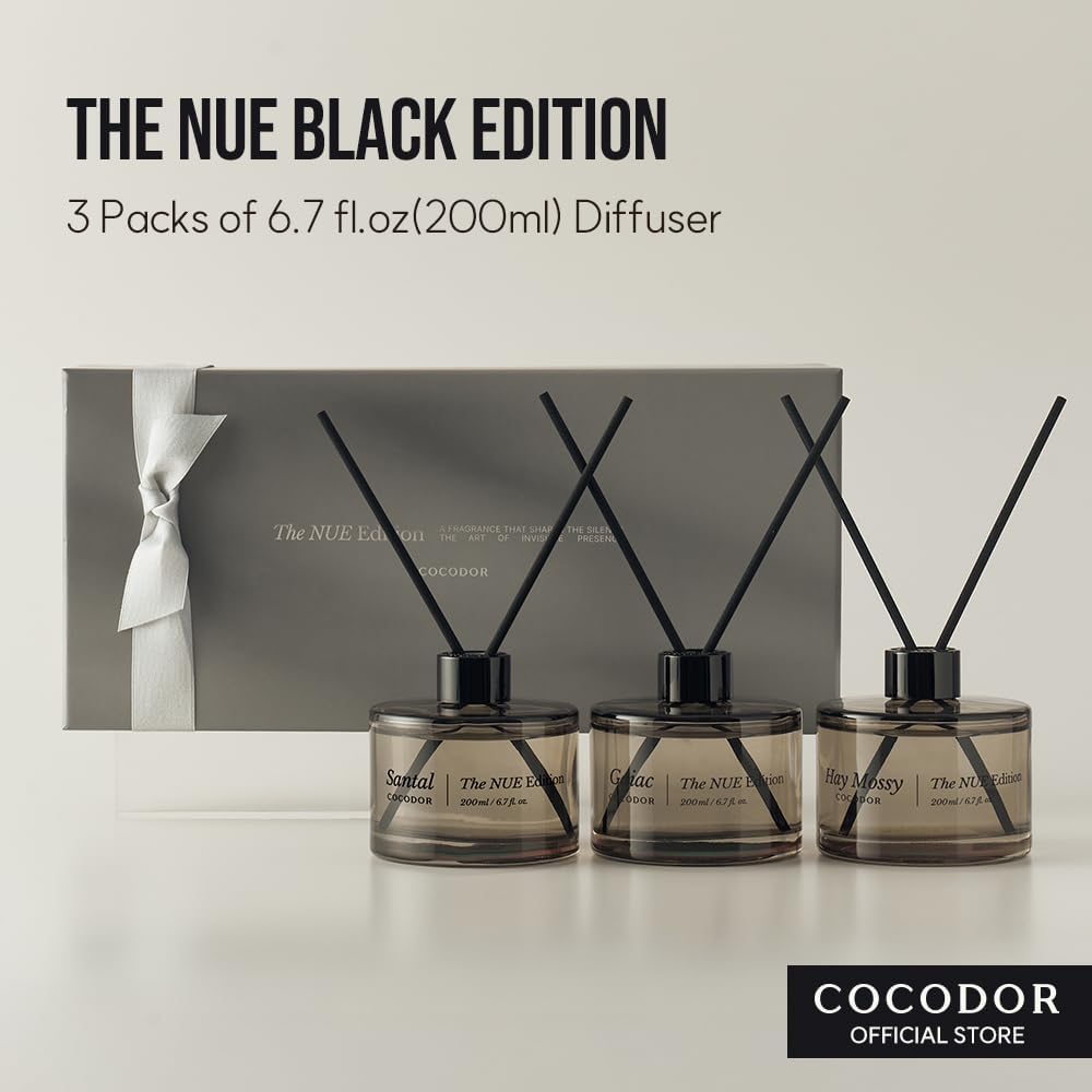 Detalle 2 de Cocod'or PDI34434 Reed Diffuser Set, 3 Scents, Matte Black Glass