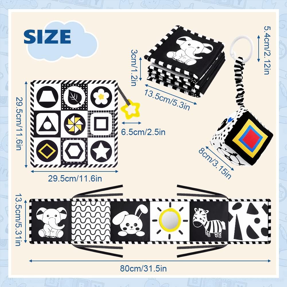 Thumbnail 1 de Aolso Libro di Stoffa Sensoriale per Neonati - Set di 3 con Sonaglio, Ideale per Tummy Time e Passeggino