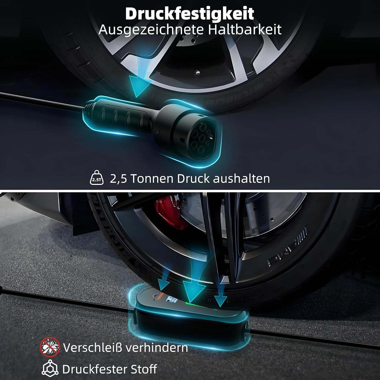 Detalle de TopAutoGear E Ladekabel Typ 2 Schuko 220 V, 10 m – sicher, flexibel und wetterfest