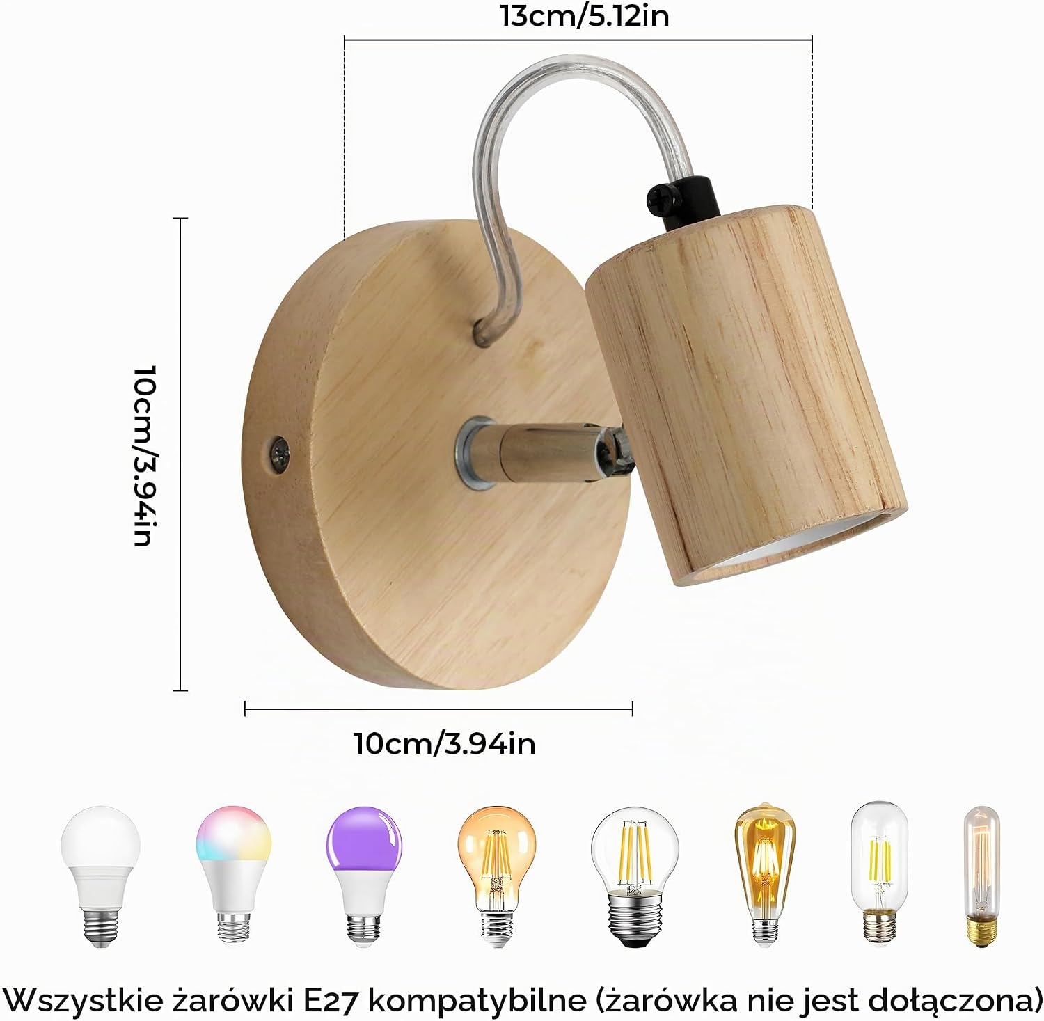 Detalle 2 de Tealight WD-wall-01 – zestaw 2 kinkietów E27 z drewnem i żelazem